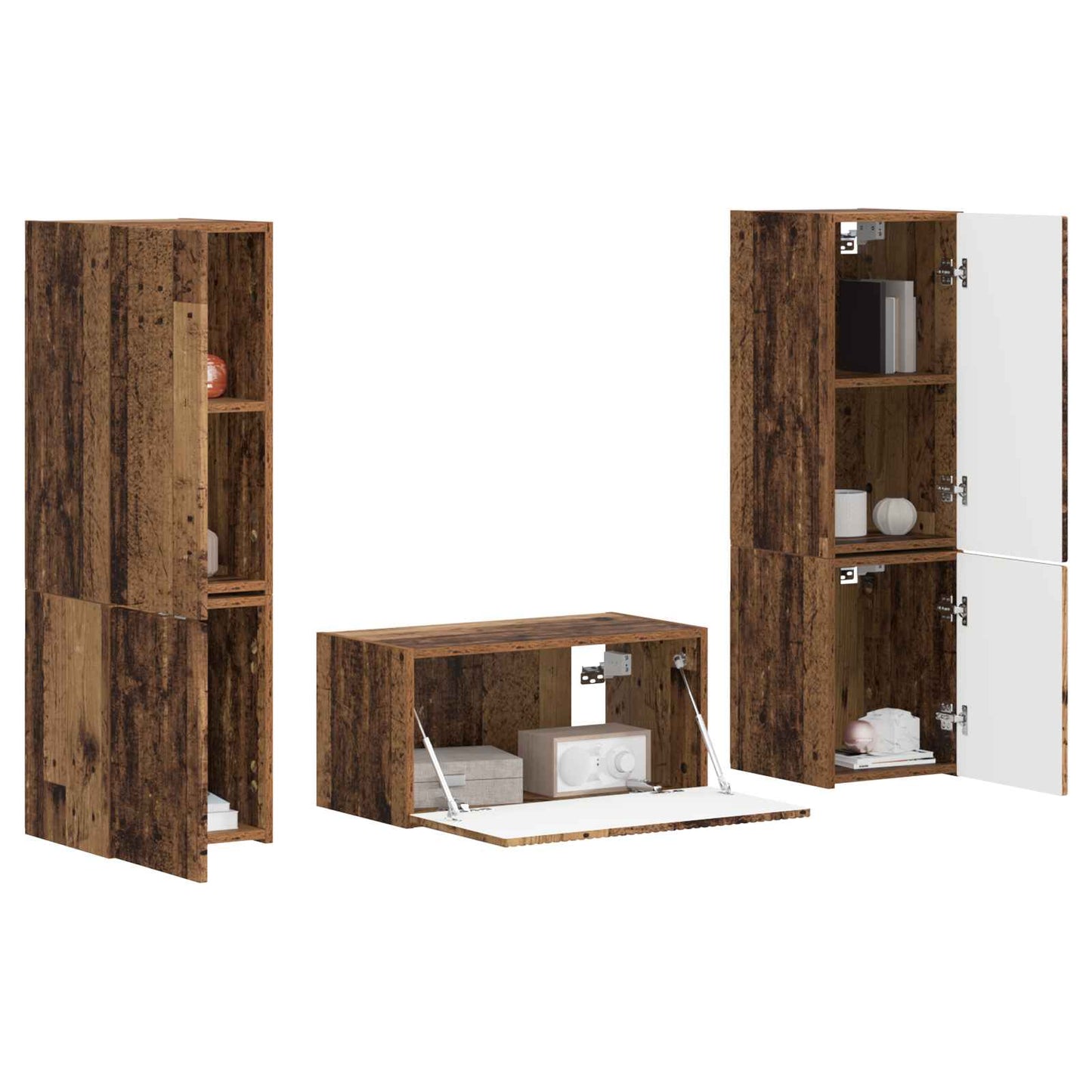 vidaXL TV-Schrankset 5 pcs Altholz Holzwerkstoff