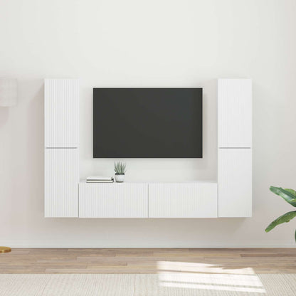 vidaXL TV-Schrankset 6 pcs Weiß Holzwerkstoff
