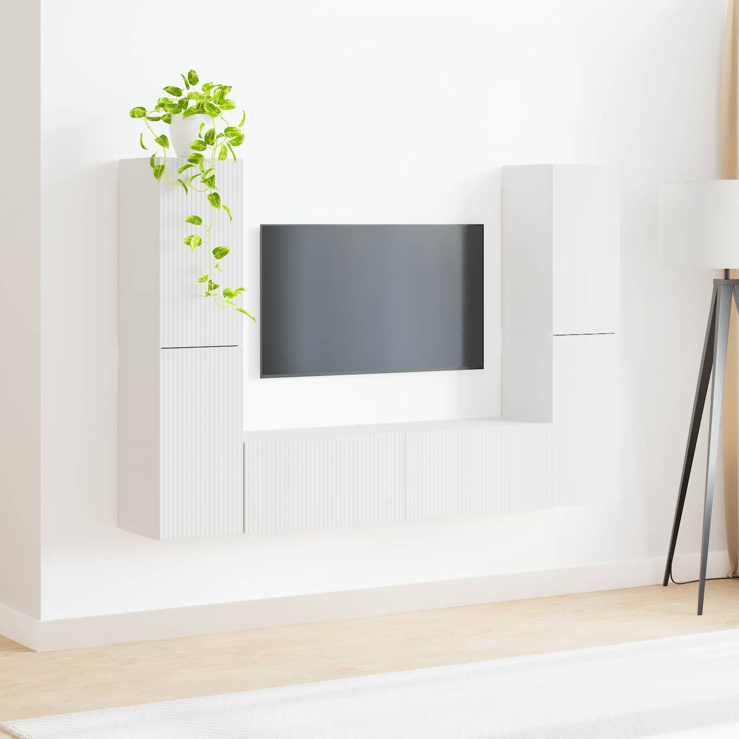 vidaXL TV-Schrankset 6 pcs Weiß Holzwerkstoff