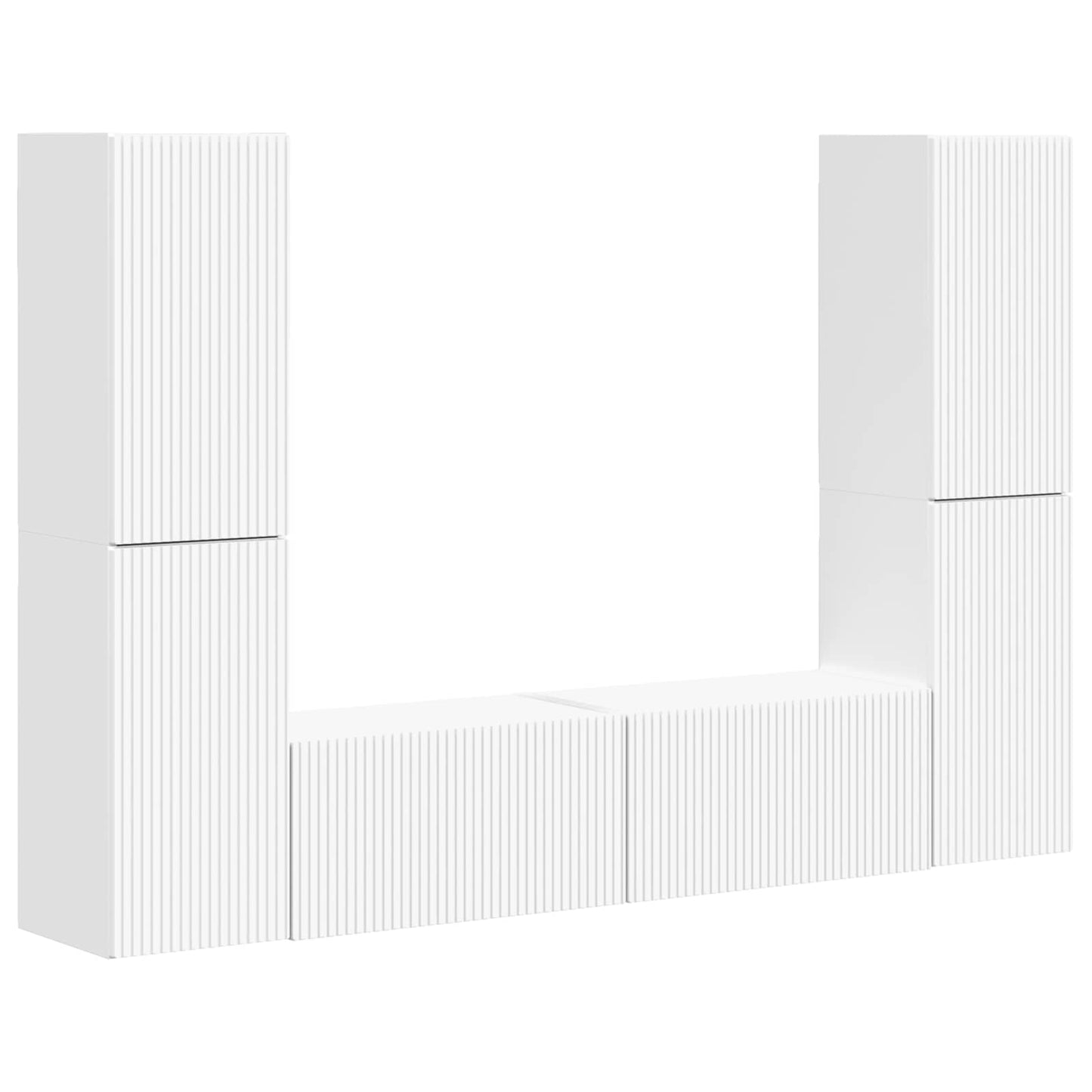 vidaXL TV-Schrankset 6 pcs Weiß Holzwerkstoff