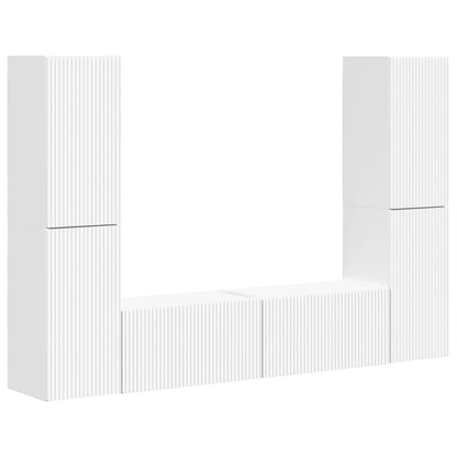 vidaXL TV-Schrankset 6 pcs Weiß Holzwerkstoff