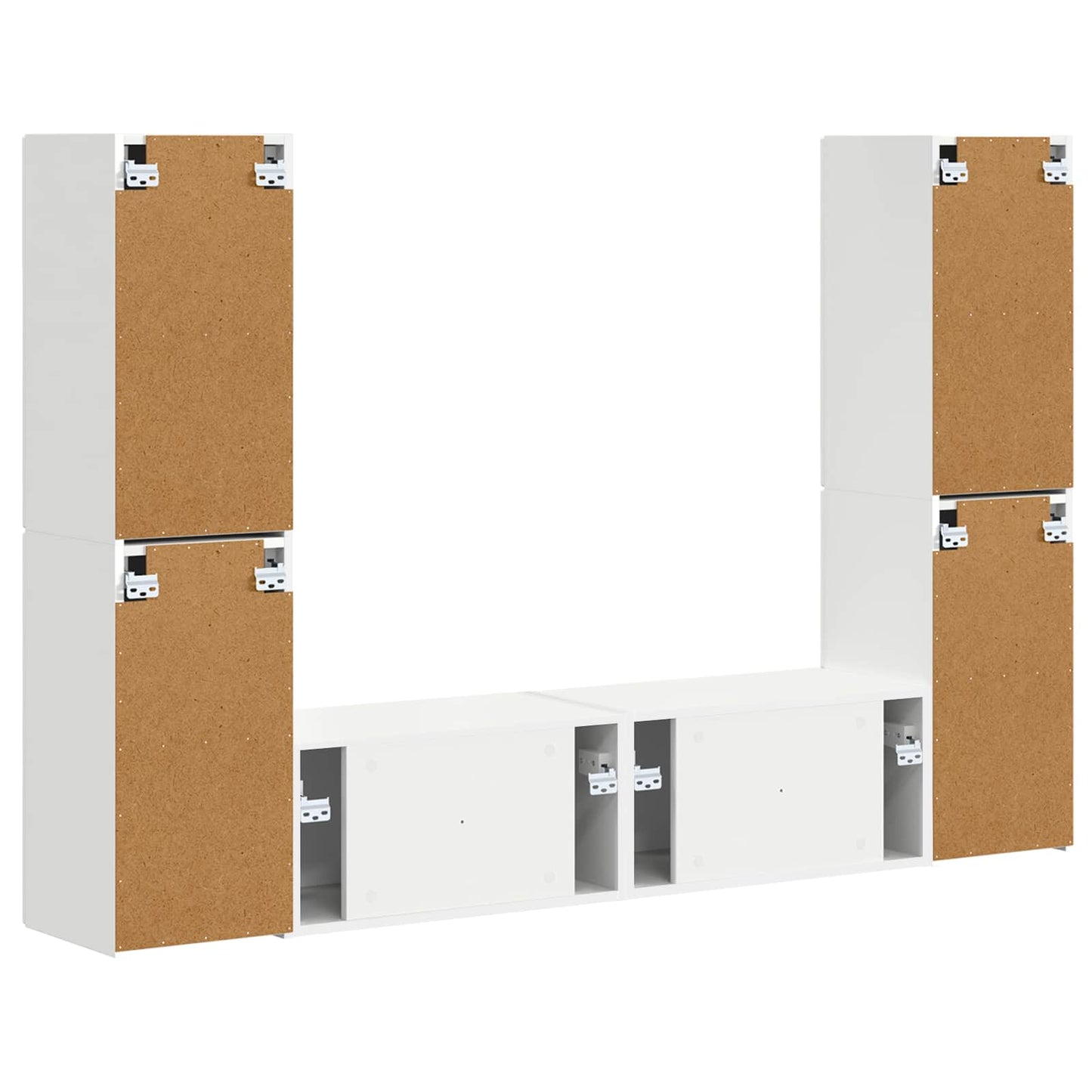 vidaXL TV-Schrankset 6 pcs Weiß Holzwerkstoff