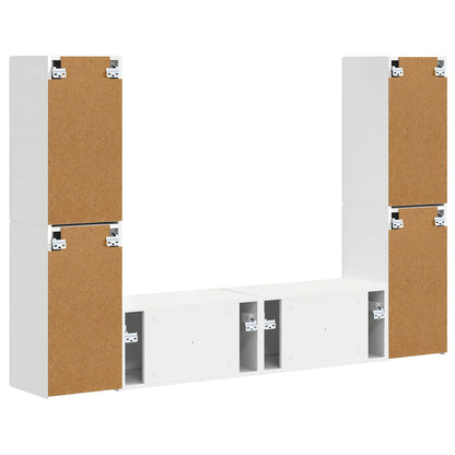 vidaXL TV-Schrankset 6 pcs Weiß Holzwerkstoff
