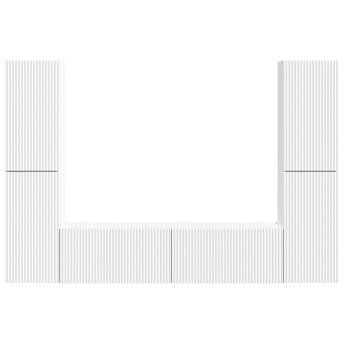 vidaXL TV-Schrankset 6 pcs Weiß Holzwerkstoff