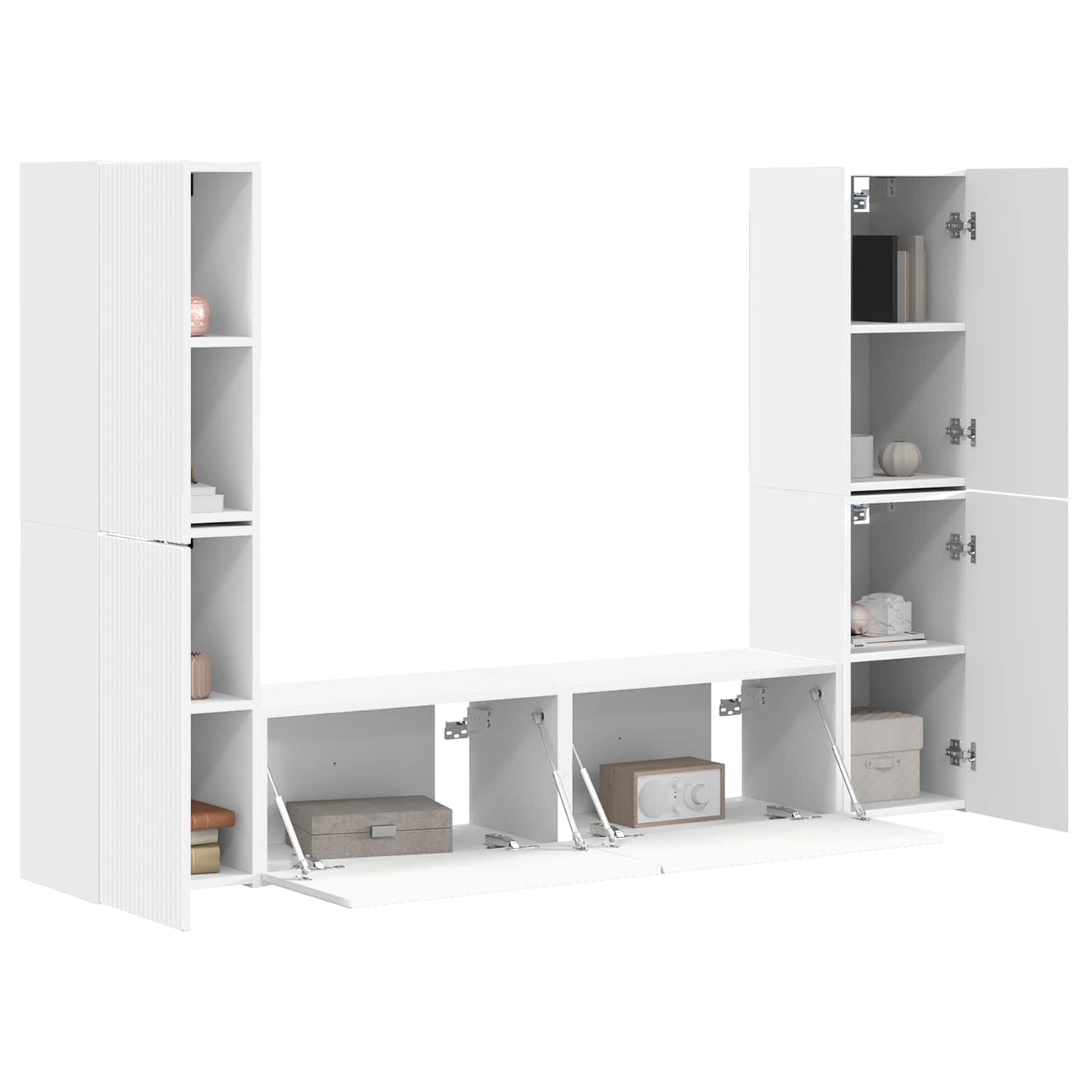 vidaXL TV-Schrankset 6 pcs Weiß Holzwerkstoff