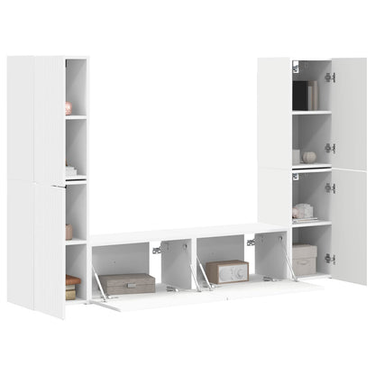 vidaXL TV-Schrankset 6 pcs Weiß Holzwerkstoff