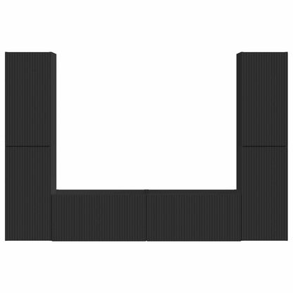 TV-Schrankset 6 pcs Schwarz Holzwerkstoff