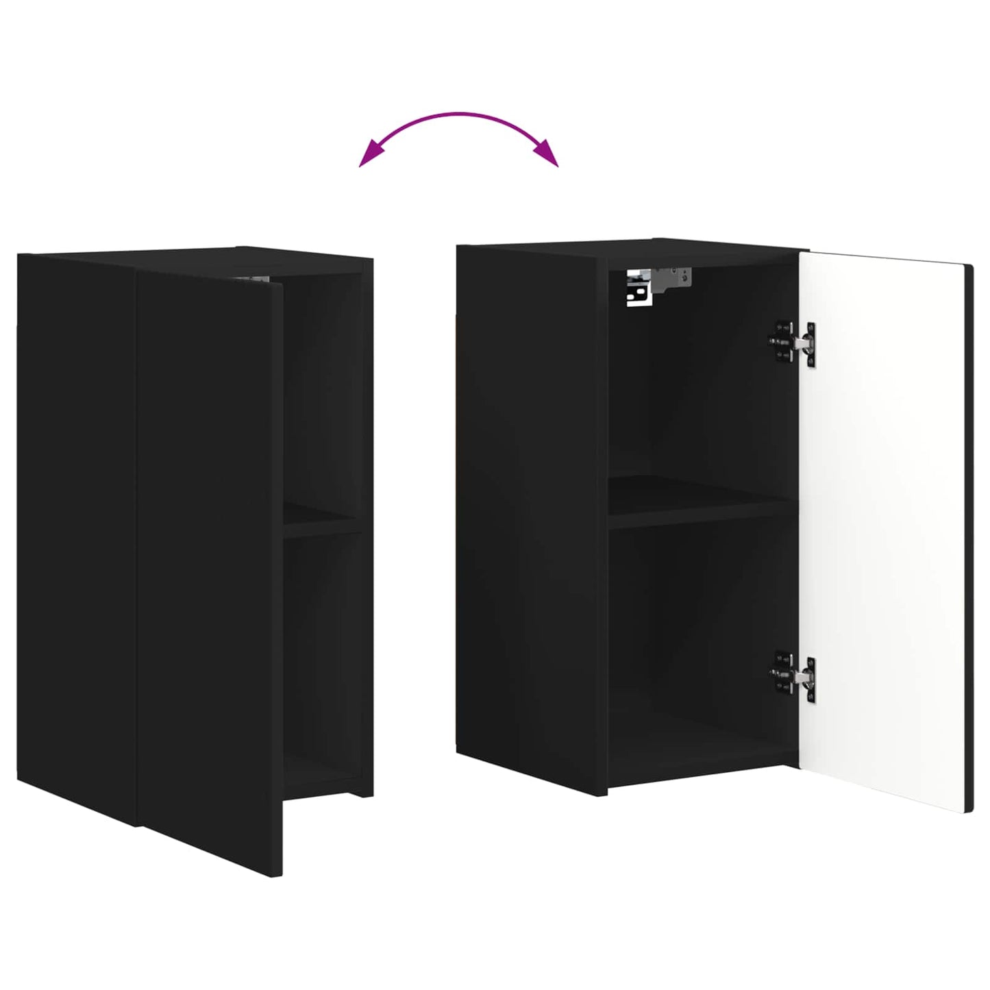 TV-Schrankset 6 pcs Schwarz Holzwerkstoff