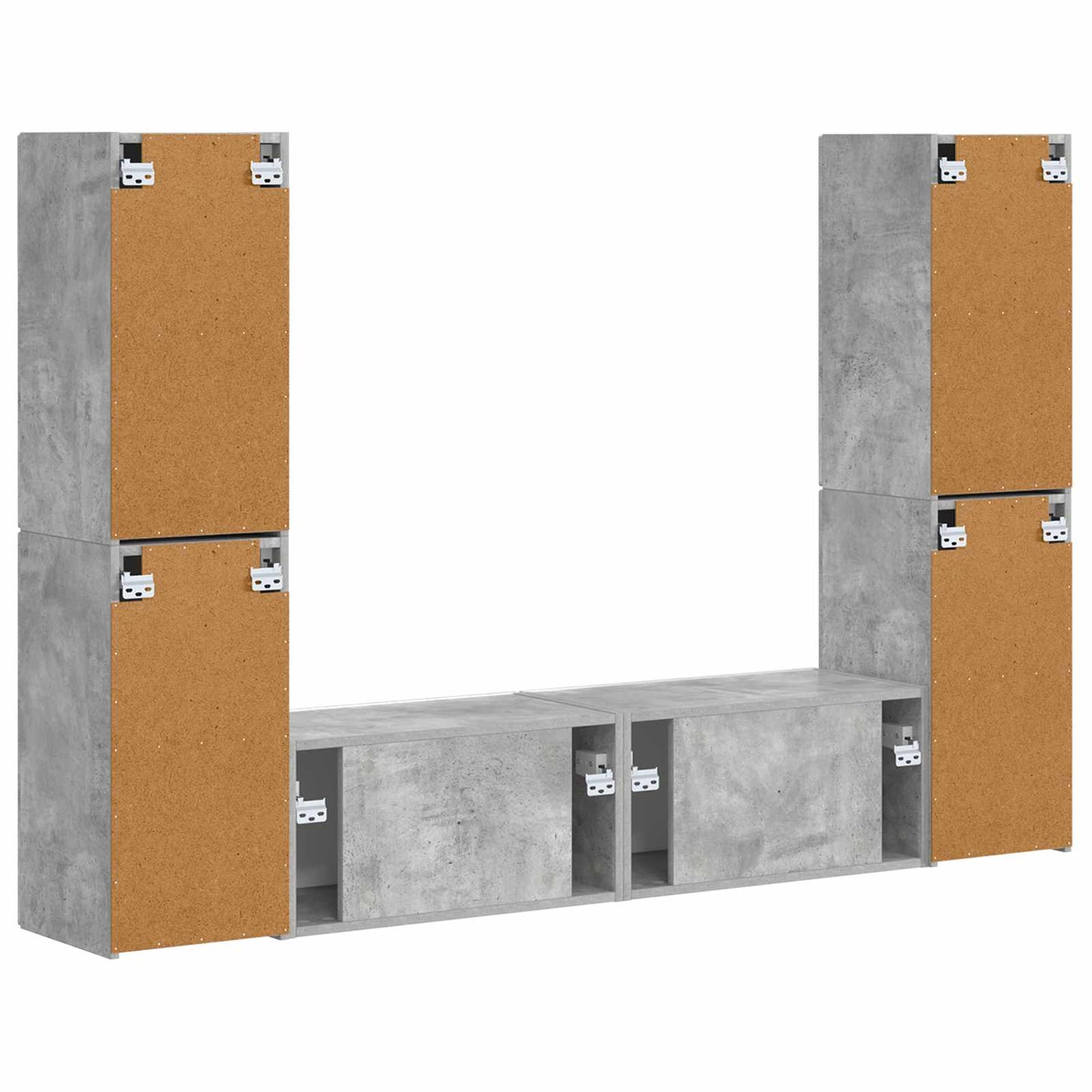 vidaXL TV-Schrankset 6 pcs Beton Grau Holzwerkstoff