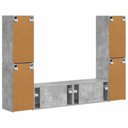 vidaXL TV-Schrankset 6 pcs Beton Grau Holzwerkstoff