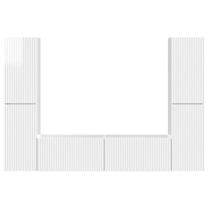 TV-Schrankset 6 pcs Hochglanz Weiß Holzwerkstoff