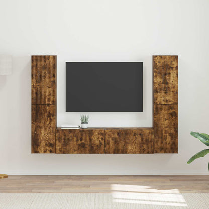 vidaXL TV-Schrankset 6 pcs Geräucherte Eiche Holzwerkstoff