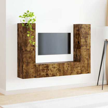vidaXL TV-Schrankset 6 pcs Geräucherte Eiche Holzwerkstoff
