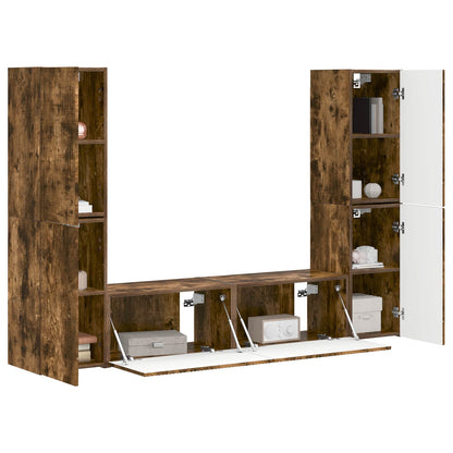 vidaXL TV-Schrankset 6 pcs Geräucherte Eiche Holzwerkstoff