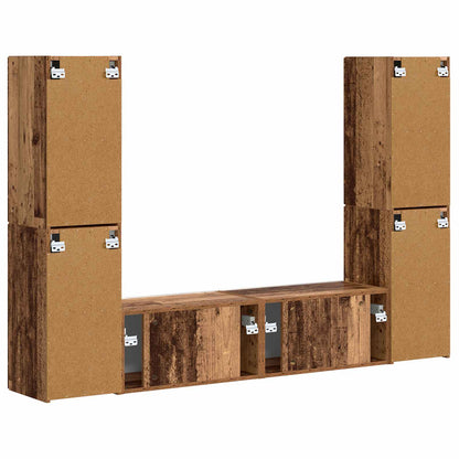 vidaXL TV-Schrankset 6 pcs Altholz Holzwerkstoff