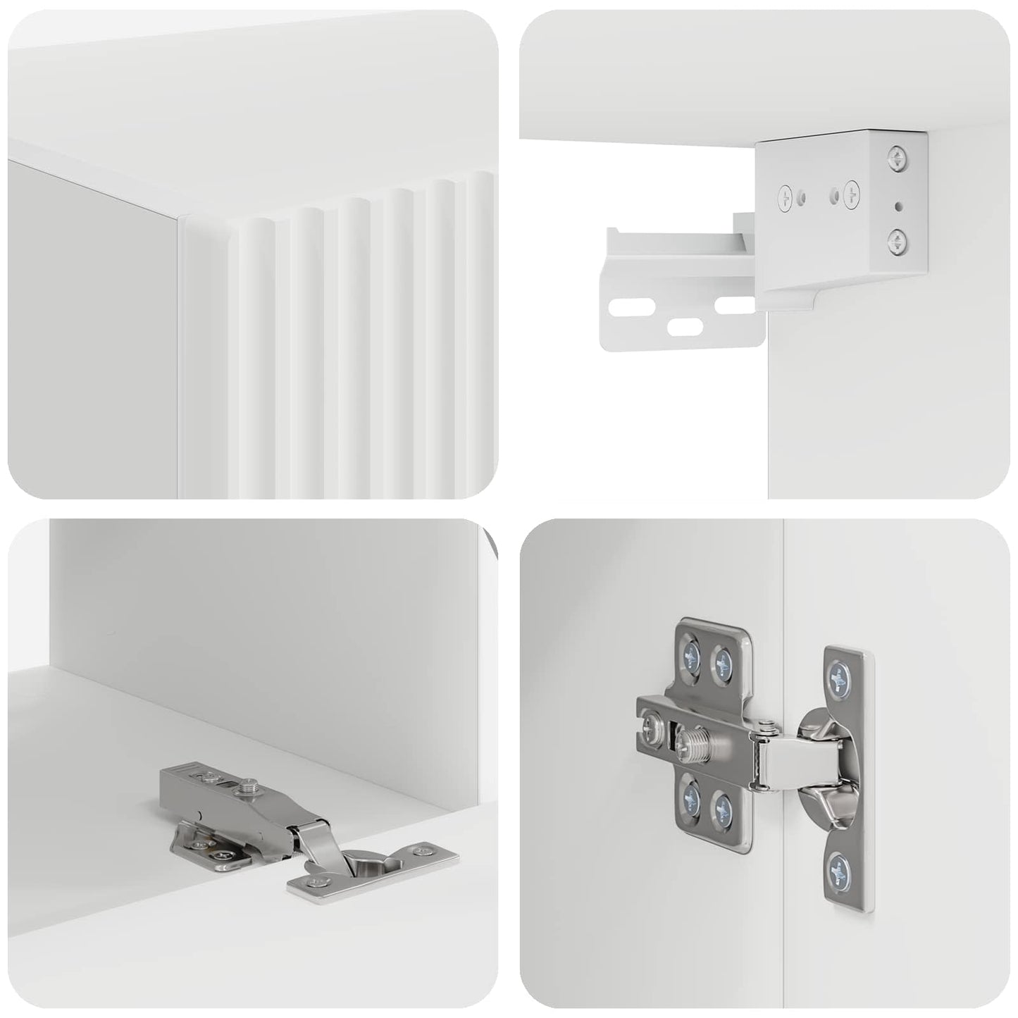 vidaXL TV-Schrankset 4 pcs Weiß Holzwerkstoff
