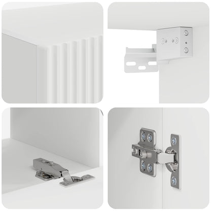 vidaXL TV-Schrankset 4 pcs Weiß Holzwerkstoff