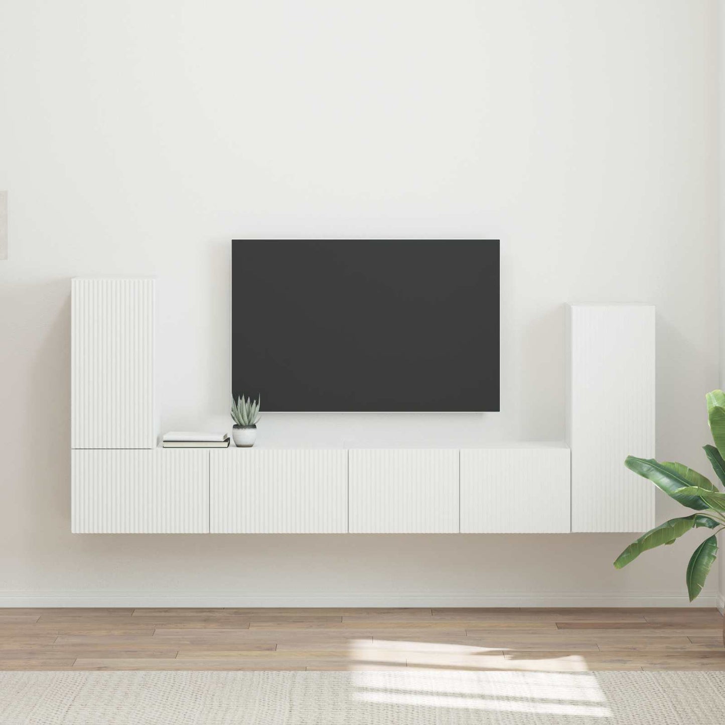 vidaXL TV-Schrankset 4 pcs Weiß Holzwerkstoff
