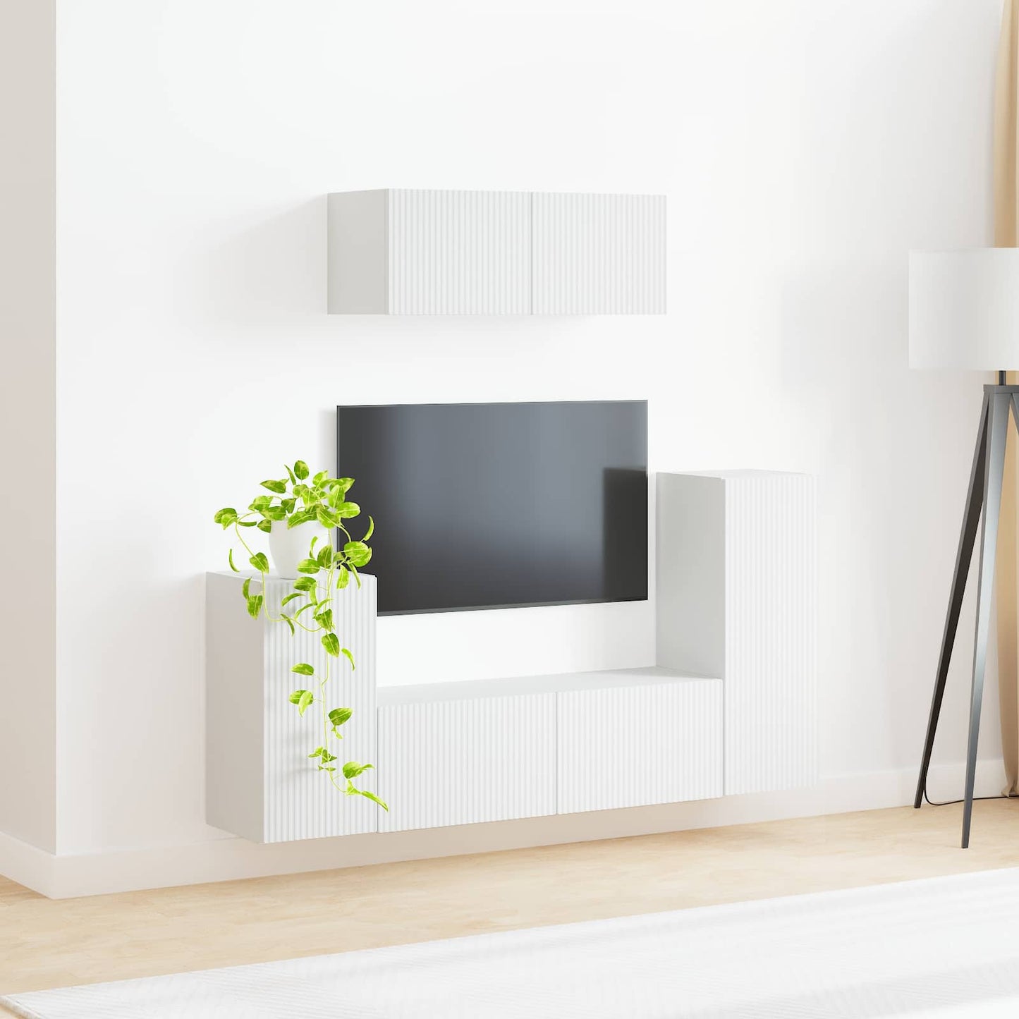 vidaXL TV-Schrankset 4 pcs Weiß Holzwerkstoff