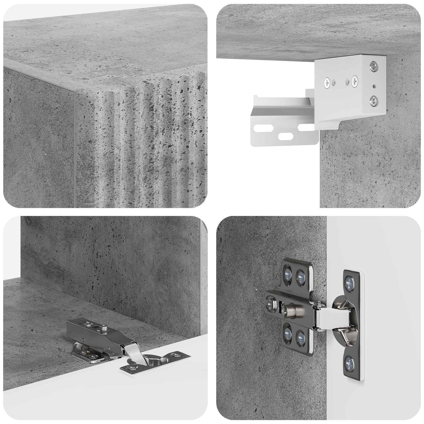 vidaXL TV-Schrankset 4 pcs Beton Grau Holzwerkstoff