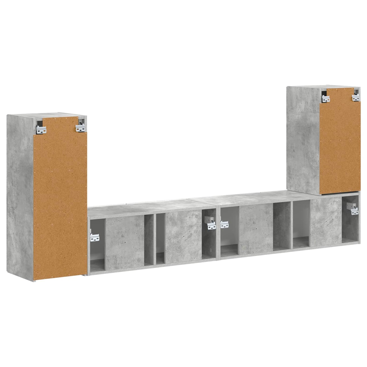 vidaXL TV-Schrankset 4 pcs Beton Grau Holzwerkstoff