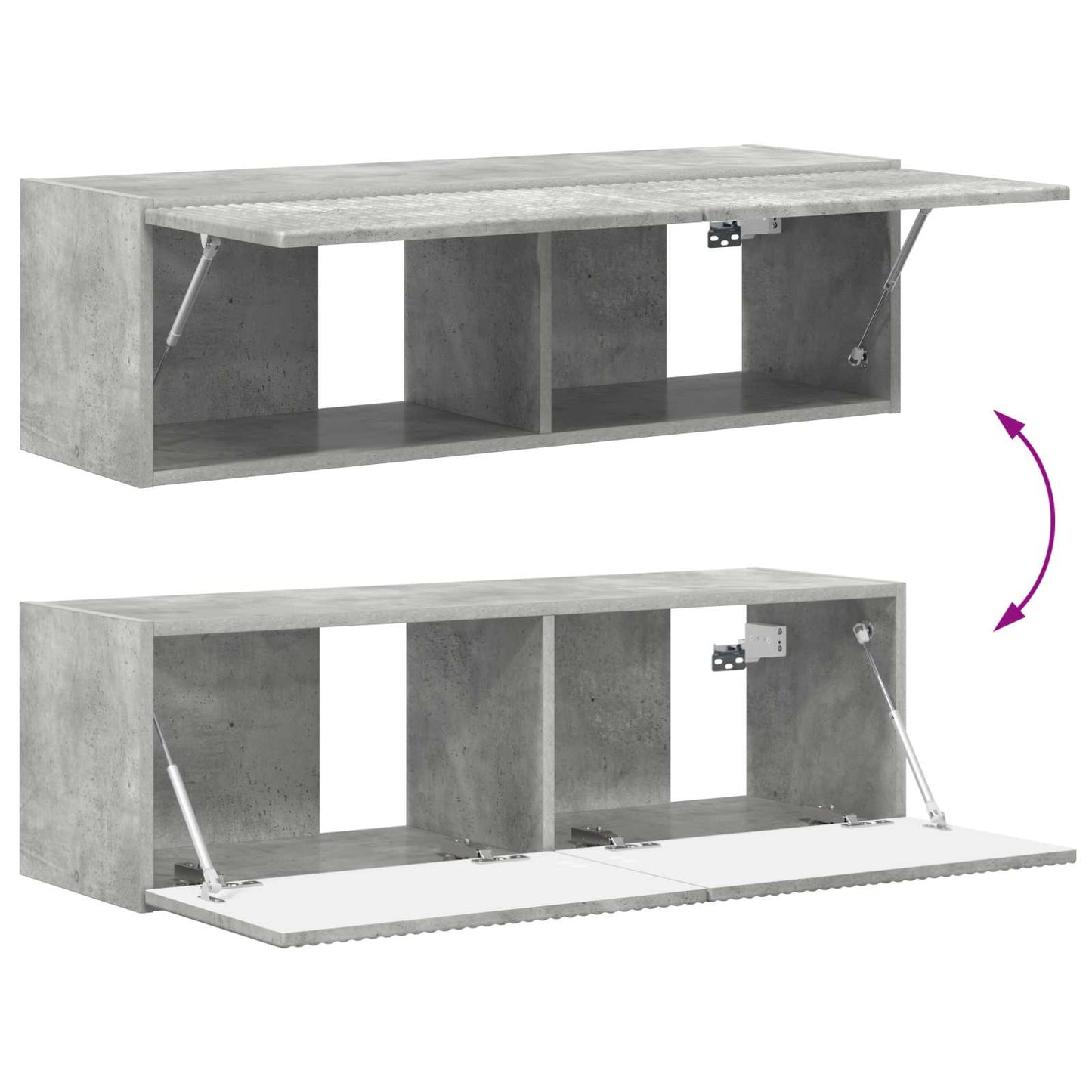 vidaXL TV-Schrankset 4 pcs Beton Grau Holzwerkstoff