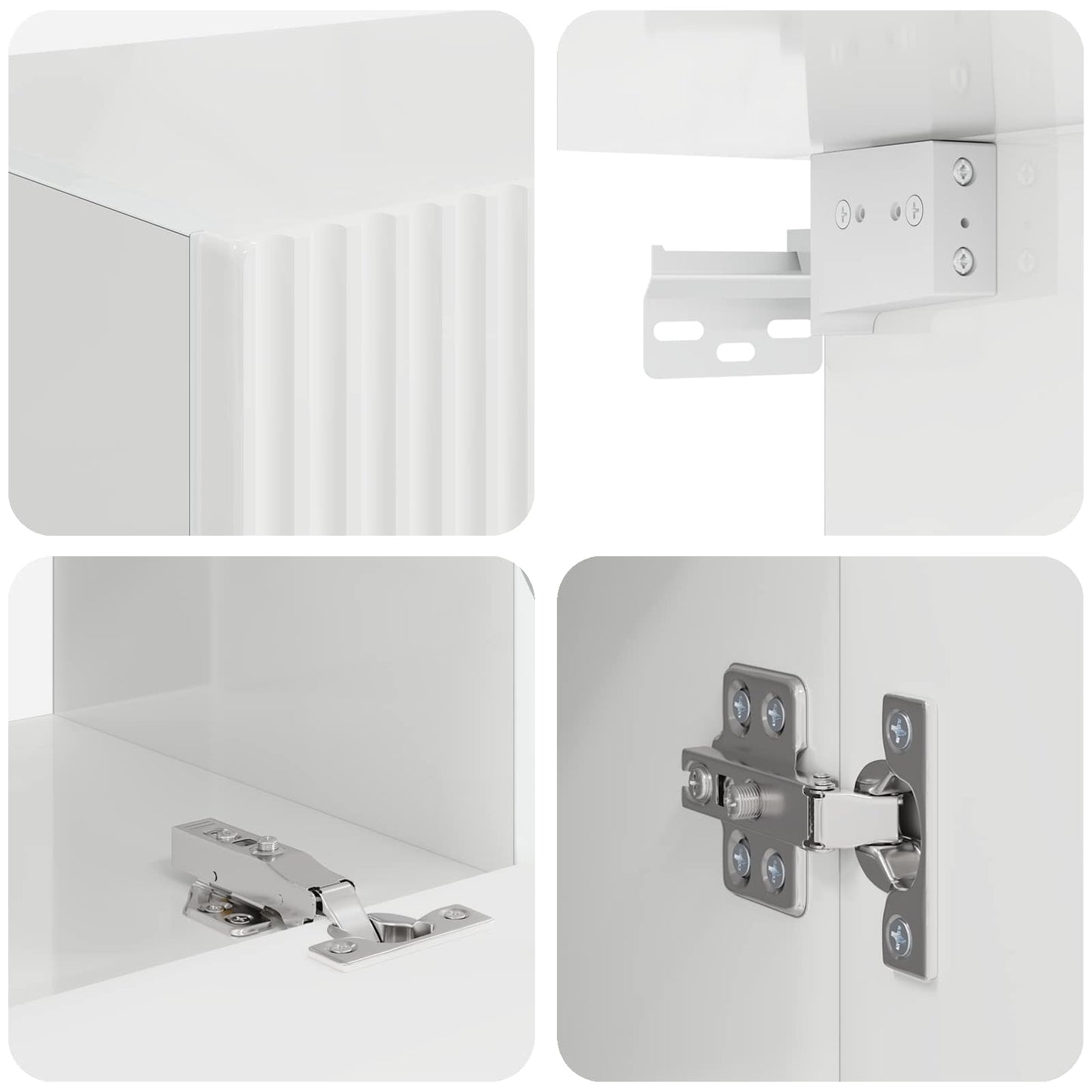 vidaXL TV-Schrankset 4 pcs Hochglanz Weiß Holzwerkstoff