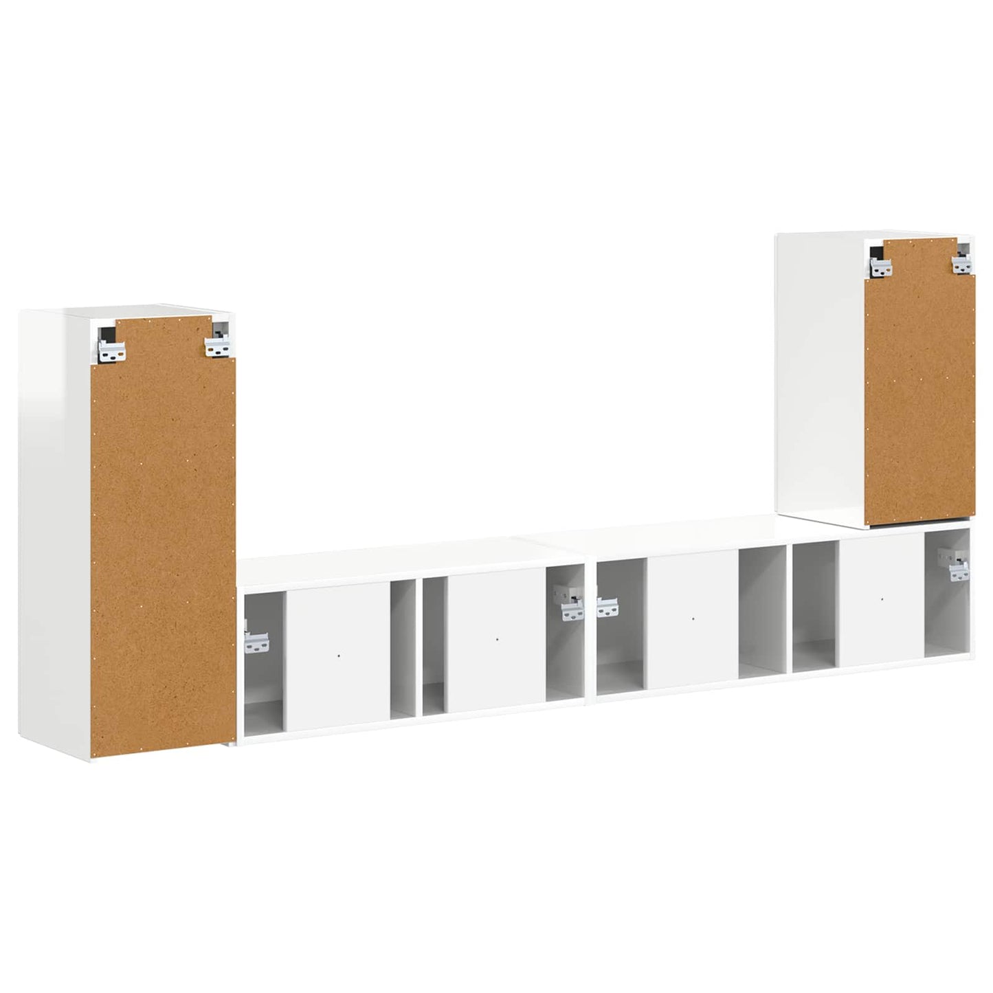 vidaXL TV-Schrankset 4 pcs Hochglanz Weiß Holzwerkstoff