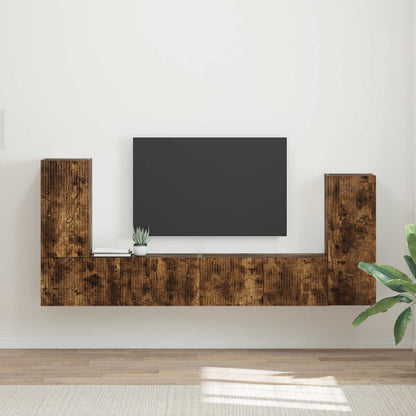 vidaXL TV-Schrankset 4 pcs Geräucherte Eiche Holzwerkstoff
