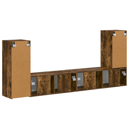 vidaXL TV-Schrankset 4 pcs Geräucherte Eiche Holzwerkstoff