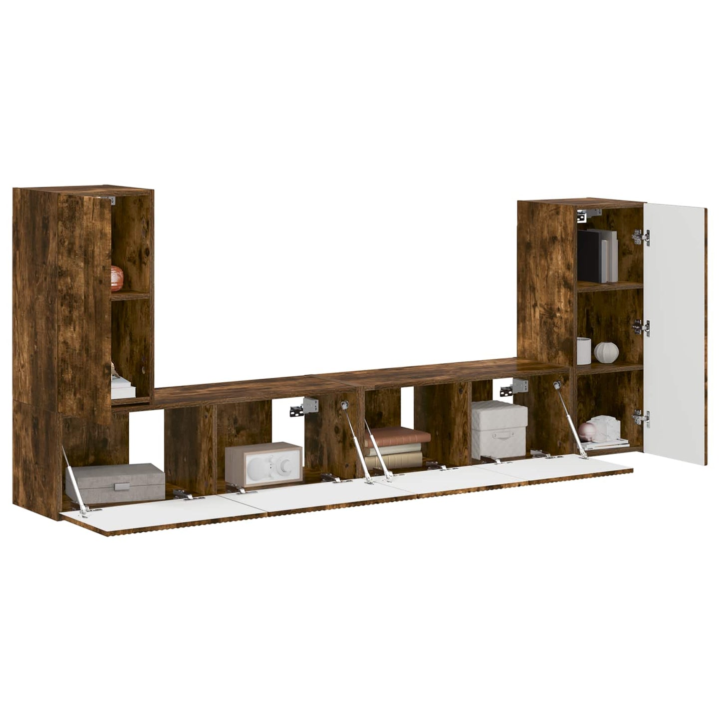 vidaXL TV-Schrankset 4 pcs Geräucherte Eiche Holzwerkstoff