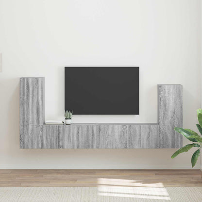 vidaXL TV-Schrankset 4 pcs Graues Sonoma Holzwerkstoff