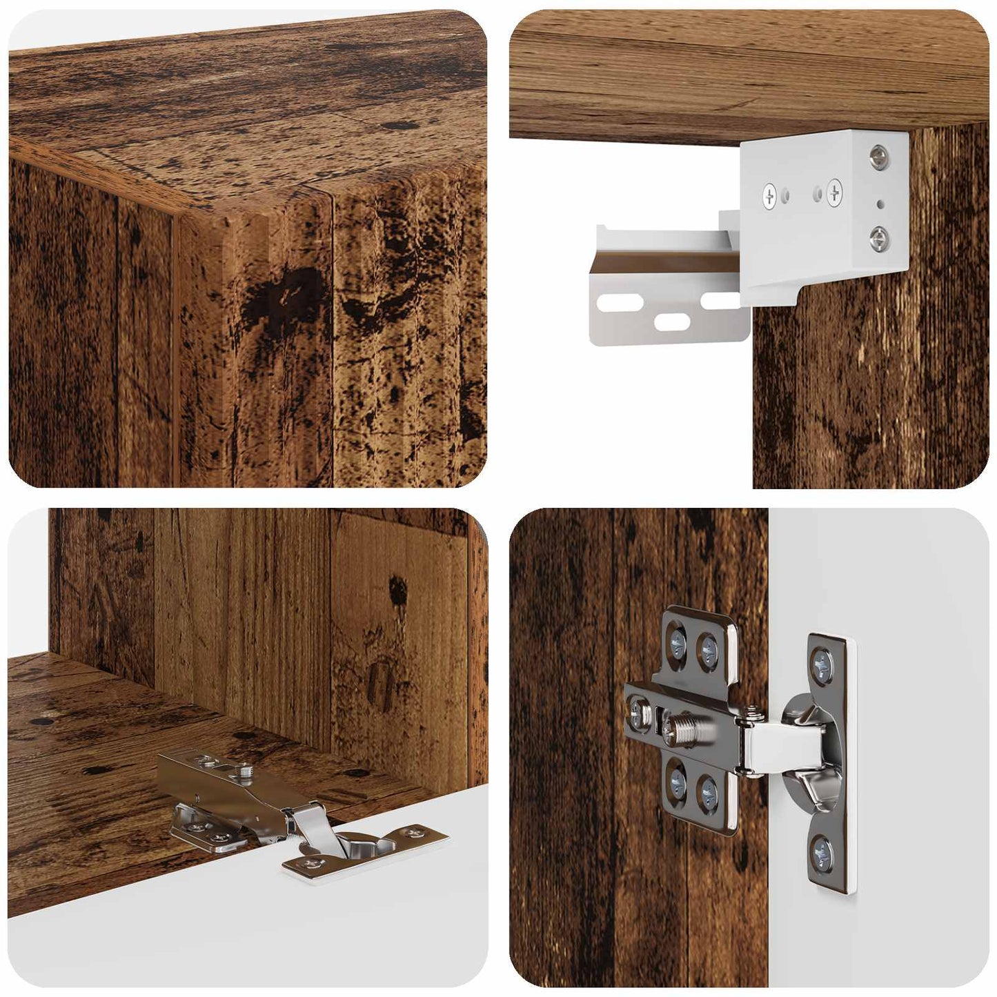 vidaXL TV-Schrankset 4 pcs Altholz Holzwerkstoff
