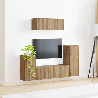 TV-Schrankset 4 pcs Artisan-Eiche Holzwerkstoff