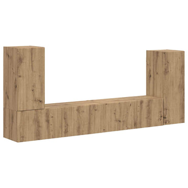 vidaXL TV-Schrankset 4 pcs Artisan-Eiche Holzwerkstoff