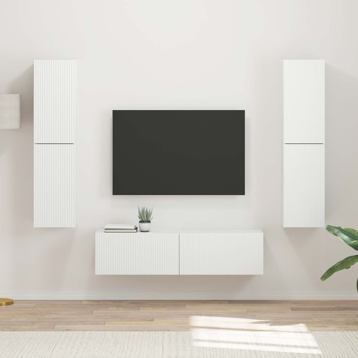 vidaXL TV-Schrankset 6 pcs Weiß Holzwerkstoff