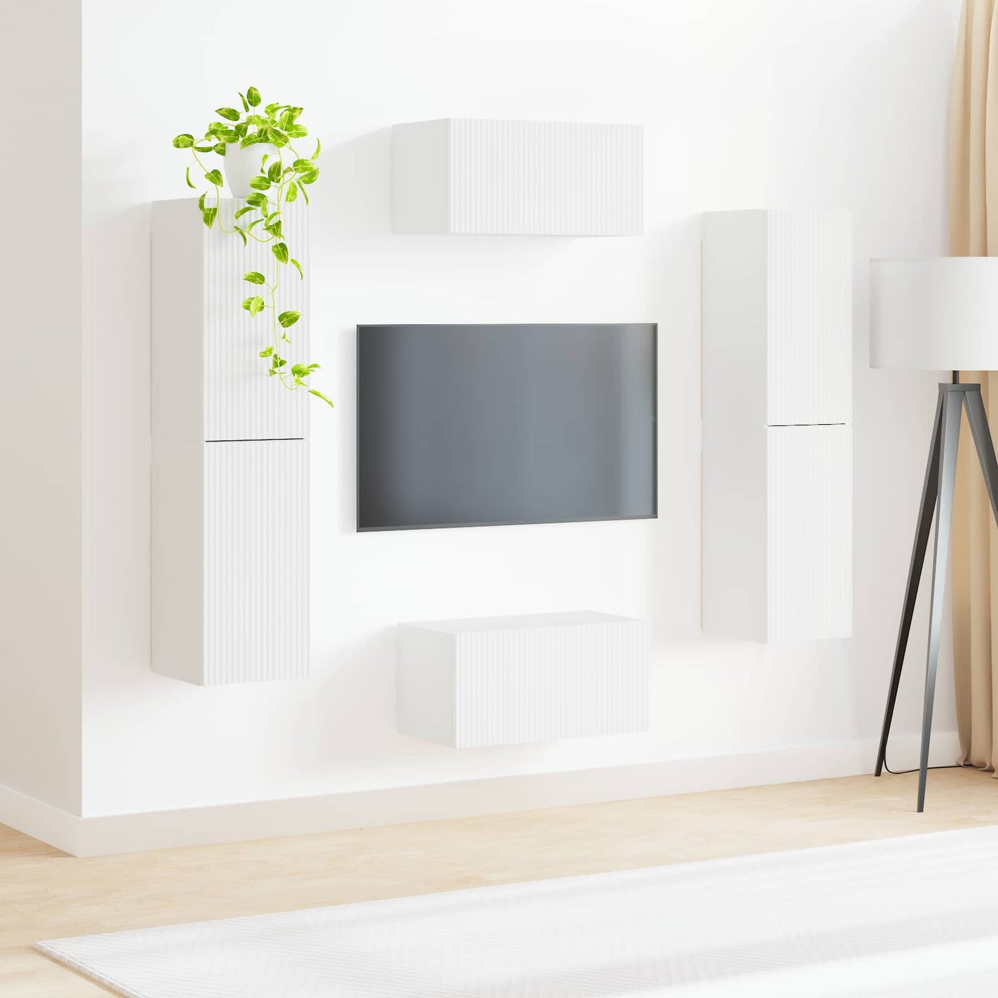 vidaXL TV-Schrankset 6 pcs Weiß Holzwerkstoff