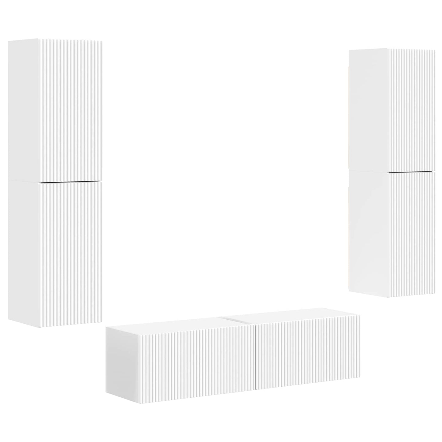 vidaXL TV-Schrankset 6 pcs Weiß Holzwerkstoff