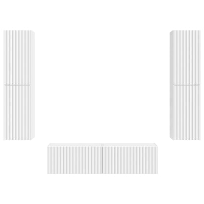 vidaXL TV-Schrankset 6 pcs Weiß Holzwerkstoff