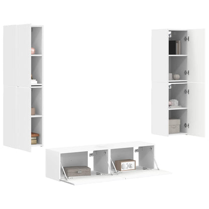 vidaXL TV-Schrankset 6 pcs Weiß Holzwerkstoff