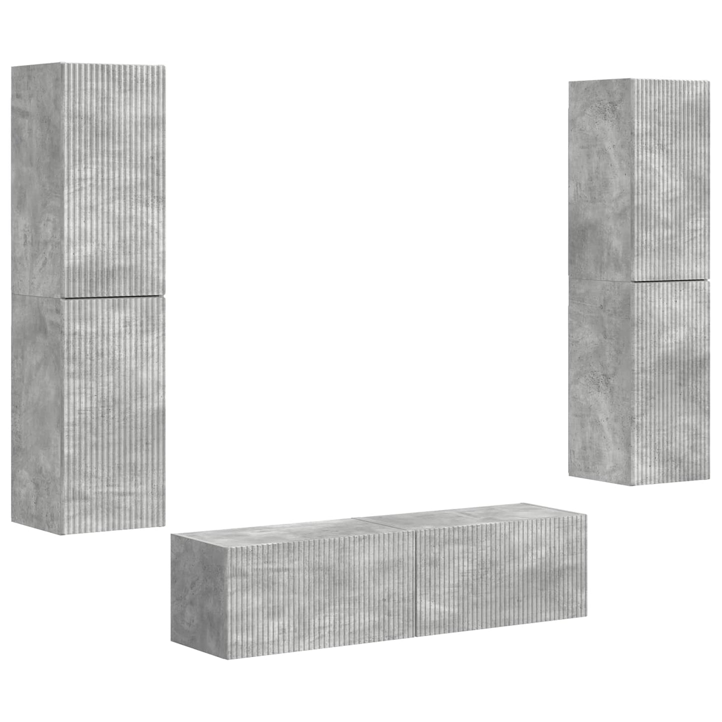 vidaXL TV-Schrankset 6 pcs Beton Grau Holzwerkstoff