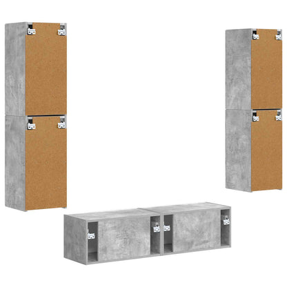 vidaXL TV-Schrankset 6 pcs Beton Grau Holzwerkstoff
