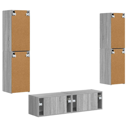 vidaXL TV-Schrankset 6 pcs Graues Sonoma Holzwerkstoff