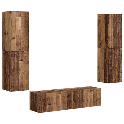 vidaXL TV-Schrankset 6 pcs Altholz Holzwerkstoff
