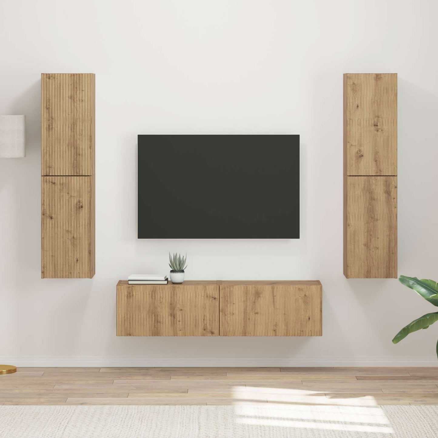 vidaXL TV-Schrankset 6 pcs Artisan-Eiche Holzwerkstoff
