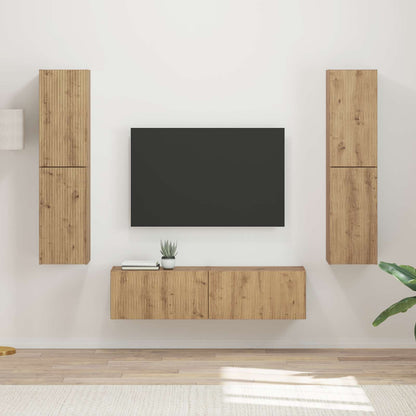 vidaXL TV-Schrankset 6 pcs Artisan-Eiche Holzwerkstoff