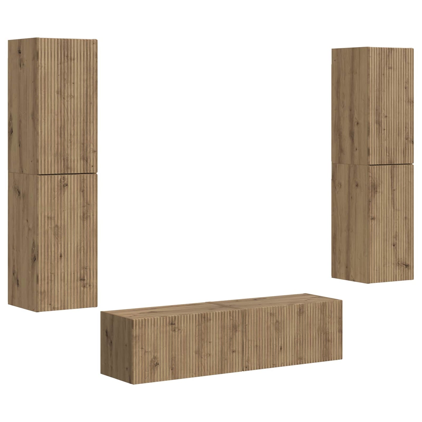 vidaXL TV-Schrankset 6 pcs Artisan-Eiche Holzwerkstoff