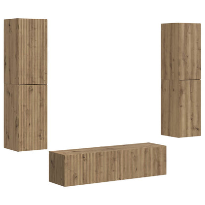 vidaXL TV-Schrankset 6 pcs Artisan-Eiche Holzwerkstoff