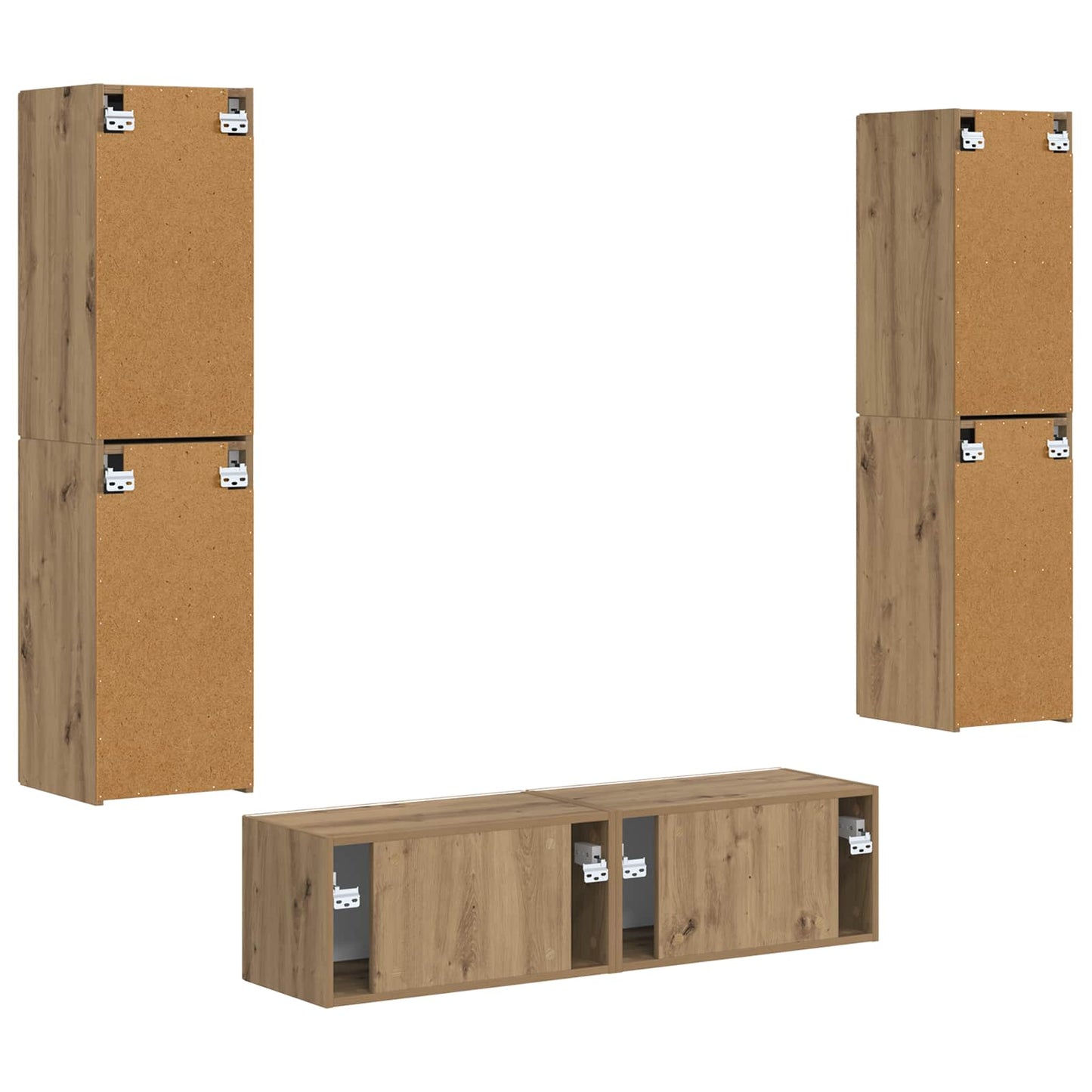 vidaXL TV-Schrankset 6 pcs Artisan-Eiche Holzwerkstoff