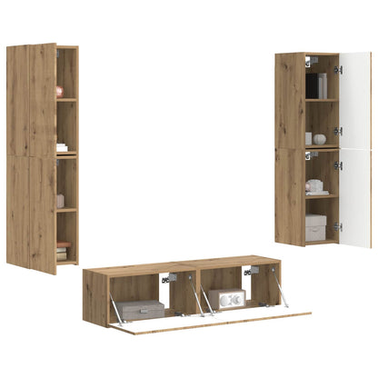 vidaXL TV-Schrankset 6 pcs Artisan-Eiche Holzwerkstoff